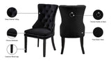 Nikki Plush Upholstered Contemporary Dining Chair Set - Stylish Chrome Nailheads and Espresso Legs