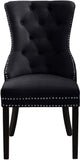 Nikki Plush Upholstered Contemporary Dining Chair Set - Stylish Chrome Nailheads and Espresso Legs