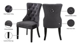 Nikki Plush Upholstered Contemporary Dining Chair Set - Stylish Chrome Nailheads and Espresso Legs