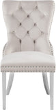 Carmen Contemporary Dining Chair Set - Luxurious Upholstery, Stylish Chrome Legs & Tufted Design