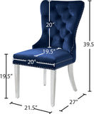 Carmen Contemporary Dining Chair Set - Luxurious Upholstery, Stylish Chrome Legs & Tufted Design
