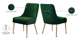 Owen Contemporary Dining Chair Set - Stylish Velvet Upholstery with Elegant Gold Legs and Handle