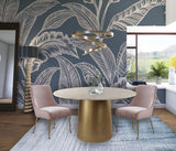 Owen Contemporary Dining Chair Set - Stylish Velvet Upholstery with Elegant Gold Legs and Handle