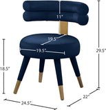 Fitzroy Velvet Dining Chair Set - Luxurious Contemporary Design with Gold-Capped Legs for Elegance