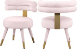 Fitzroy Velvet Dining Chair Set - Luxurious Contemporary Design with Gold-Capped Legs for Elegance