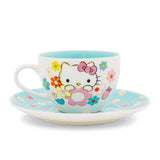 Hello Kitty Floral Bone China Teacup & Saucer, 7oz