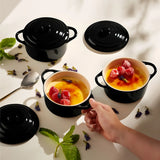 Kook Mini Ceramic Casserole Dishes with Lids, 4-Pack