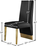 Porsha Contemporary Dining Chair Set of 2 - Luxurious Design with Gold Legs and Tufted Elegance