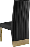 Porsha Contemporary Dining Chair Set of 2 - Luxurious Design with Gold Legs and Tufted Elegance