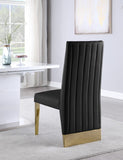 Porsha Contemporary Dining Chair Set of 2 - Luxurious Design with Gold Legs and Tufted Elegance
