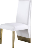 Porsha Contemporary Dining Chair Set of 2 - Luxurious Design with Gold Legs and Tufted Elegance
