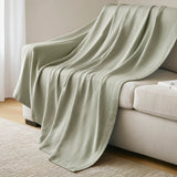 All-Season Egyptian Cotton Woven Bedding Blanket, Sage Green