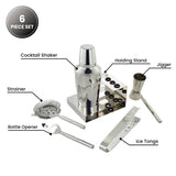 Mixora 6 Piece Stainless Steel Cocktail Shaker Set