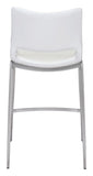 Ace Counter Stool (Set of 2) White & Silver