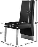 Porsha Contemporary Dining Chair Set of 2 - Luxurious Design with Gold Legs and Tufted Elegance