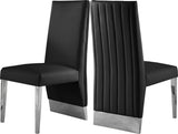 Porsha Contemporary Dining Chair Set of 2 - Luxurious Design with Gold Legs and Tufted Elegance