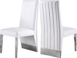 Porsha Contemporary Dining Chair Set of 2 - Luxurious Design with Gold Legs and Tufted Elegance