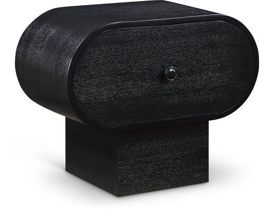 Harlow Art Deco Night Stand with Rich Finish, Solid Wood, and Unique Grain Design for Elegant Spaces
