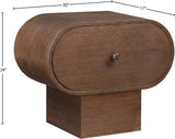 Harlow Art Deco Night Stand with Rich Finish, Solid Wood, and Unique Grain Design for Elegant Spaces