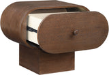 Harlow Art Deco Night Stand with Rich Finish, Solid Wood, and Unique Grain Design for Elegant Spaces