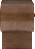 Harlow Art Deco Night Stand with Rich Finish, Solid Wood, and Unique Grain Design for Elegant Spaces