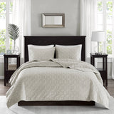 Velvet 3-Piece Quilt Set, Ivory