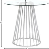 Gio Round Glass Counter Height Dining Table with Polished Chrome Base - Chic Modern Design for Gatherings