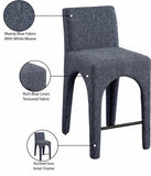 Gramercy Stool - Stylish Art Deco Bar Stool with Comfortable Upholstery and Footrail for Home Bars