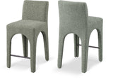 Gramercy Stool - Stylish Art Deco Bar Stool with Comfortable Upholstery and Footrail for Home Bars