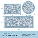 Leaf Cotton Tufted Anti-Skid Bath Rug, Blue