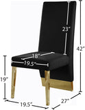 Porsha Luxe Velvet Dining Chairs - Elegant Channel Tufted Design with Stylish Gold Legs - Set of 2