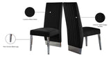 Porsha Luxe Velvet Dining Chairs - Elegant Channel Tufted Design with Stylish Gold Legs - Set of 2