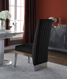 Porsha Luxe Velvet Dining Chairs - Elegant Channel Tufted Design with Stylish Gold Legs - Set of 2