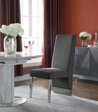 Porsha Luxe Velvet Dining Chairs - Elegant Channel Tufted Design with Stylish Gold Legs - Set of 2