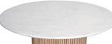 Oakhill Contemporary Dining Table with Genuine Marble Top & Natural Oak Finish, 47" Square Design