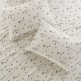 Winter Flannel Cotton Sheet Set, Black Pine Trees White