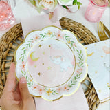 Pink Elephant Baby Shower Paper Plates Set of 16