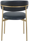 Lupita Dining Chairs Set of 2 - Elegant Vegan Leather with Brushed Gold Frame for Upscale Dining
