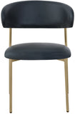 Lupita Dining Chairs Set of 2 - Elegant Vegan Leather with Brushed Gold Frame for Upscale Dining