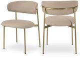 Lupita Dining Chairs Set of 2 - Elegant Vegan Leather with Brushed Gold Frame for Upscale Dining