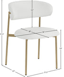 Lupita Dining Chairs Set of 2 - Elegant Vegan Leather with Brushed Gold Frame for Upscale Dining