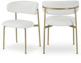 Lupita Dining Chairs Set of 2 - Elegant Vegan Leather with Brushed Gold Frame for Upscale Dining
