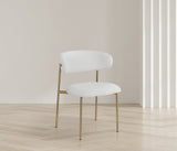 Lupita Dining Chairs Set of 2 - Elegant Vegan Leather with Brushed Gold Frame for Upscale Dining