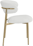 Lupita Dining Chairs Set of 2 - Elegant Vegan Leather with Brushed Gold Frame for Upscale Dining