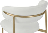 Lupita Dining Chairs Set of 2 - Elegant Vegan Leather with Brushed Gold Frame for Upscale Dining