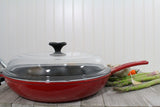 Chasseur Enameled Cast Iron Fry Pan with Glass Lid 11-inch