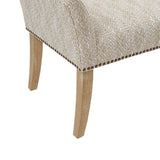 Flared Low Arm Low Back Accent Bench, Taupe Patterned