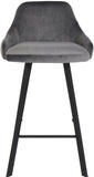 Viviene Contemporary Counter Height Stool Set of 2 - Plush Upholstered Design with Matte Black Legs