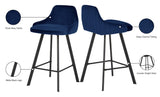 Viviene Contemporary Counter Height Stool Set of 2 - Plush Upholstered Design with Matte Black Legs