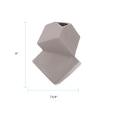 Taupe Ceramic Cubic Vase Small